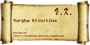 Vargha Krisztina névjegykártya